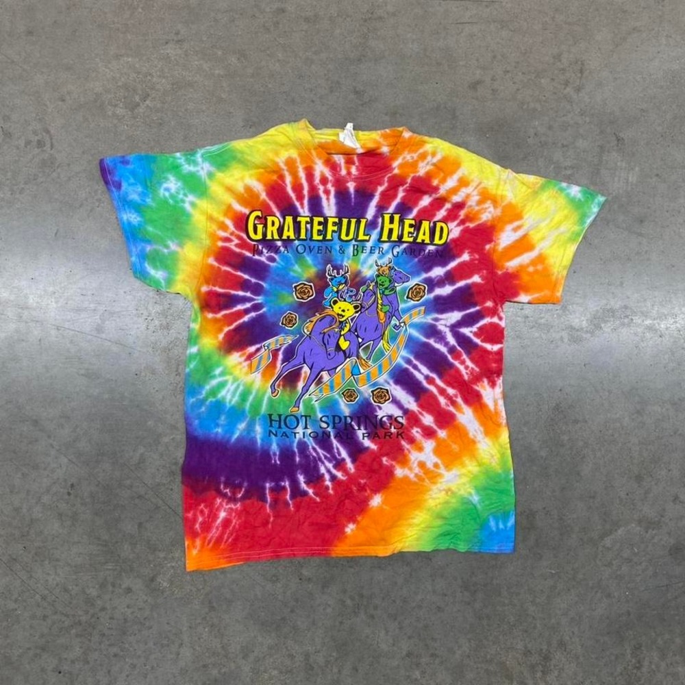 Grateful Head Tie-Dye Graphic T-Shirt Hot Springs National Park Size‎ M